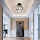 Darrahopens Home & Garden > Lighting > Ceiling Lights Modern Crystal Ceiling Light E27 LED Ceiling Lamp Mini Crystal Chandelier for Kitchen Dining Room Bedroom Hallway Entrance (Black)HYD