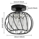 Darrahopens Home & Garden > Lighting > Ceiling Lights Modern Crystal Ceiling Light E27 LED Ceiling Lamp Mini Crystal Chandelier for Kitchen Dining Room Bedroom Hallway Entrance (Black)HYD