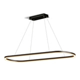 Darrahopens Home & Garden > Lighting > Ceiling Lights Modern Minimalist Oval Pendant Light Adjustable LED Chandelier Black