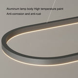 Darrahopens Home & Garden > Lighting > Ceiling Lights Modern Minimalist Oval Pendant Light Adjustable LED Chandelier Black