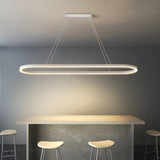 Darrahopens Home & Garden > Lighting > Ceiling Lights Modern Minimalist Oval Pendant Light Adjustable LED Chandelier White