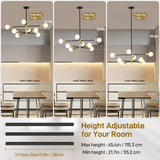 Darrahopens Home & Garden > Lighting > Ceiling Lights Modern Sputnik Chandelier 8 Lights Height Adjustable Ceiling Light Fixture Mid-Century Modern Gold Chandelier for Dining Room Bedroom Kitchen Living Room with Sloped Ceiling Adapter