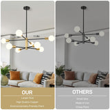Darrahopens Home & Garden > Lighting > Ceiling Lights Modern Sputnik Chandelier 8 Lights Height Adjustable Ceiling Light Fixture Mid-Century Modern Gold Chandelier for Dining Room Bedroom Kitchen Living Room with Sloped Ceiling Adapter