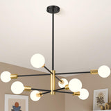 Darrahopens Home & Garden > Lighting > Ceiling Lights Modern Sputnik Chandelier 8 Lights Height Adjustable Ceiling Light Fixture Mid-Century Modern Gold Chandelier for Dining Room Bedroom Kitchen Living Room with Sloped Ceiling Adapter