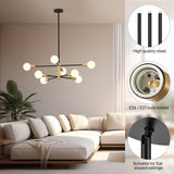 Darrahopens Home & Garden > Lighting > Ceiling Lights Modern Sputnik Chandelier 8 Lights Height Adjustable Ceiling Light Fixture Mid-Century Modern Gold Chandelier for Dining Room Bedroom Kitchen Living Room with Sloped Ceiling Adapter