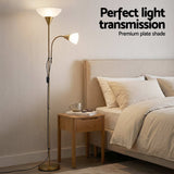 Darrahopens Home & Garden > Lighting > Floor Lamps Artiss Gold Floor Lamp with Reading Light | Mother and Child Standing Lamp with 360 Flexible Gooseneck, Individual Switch & Plate Shade, E27 & E14 Bulb (Not Included) Home Living Room Office Reading