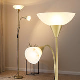 Darrahopens Home & Garden > Lighting > Floor Lamps Artiss Gold Floor Lamp with Reading Light | Mother and Child Standing Lamp with 360 Flexible Gooseneck, Individual Switch & Plate Shade, E27 & E14 Bulb (Not Included) Home Living Room Office Reading