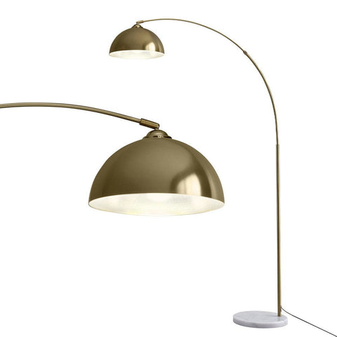 Darrahopens Home & Garden > Lighting > Floor Lamps Artiss Modern Arched Floor Lamp Gold Brass Standing Heavy-Duty Marble Base for Living Room Bedroom