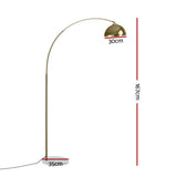 Darrahopens Home & Garden > Lighting > Floor Lamps Artiss Modern Arched Floor Lamp Gold Brass Standing Heavy-Duty Marble Base for Living Room Bedroom