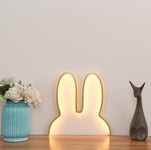 Darrahopens Home & Garden > Lighting > Floor Lamps Gold 40x30cm Adorable Bunny LED Wall Night Light - USB Powered Warm White Lamp for Kids Room Decor