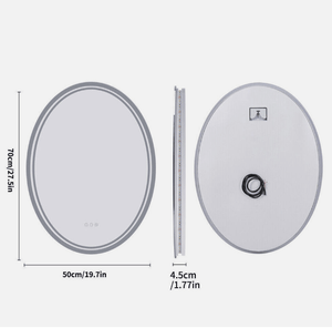 Darrahopens Home & Garden > Lighting Interior Ave - LED Oval Frameless Salon / Bathroom Wall Mirror - 50 x 70cm