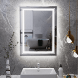 Darrahopens Home & Garden > Lighting Interior Ave - LED Rectangle Frameless Salon / Bathroom Wall Mirror - 80 x 60cm