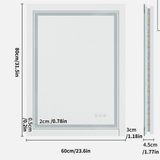 Darrahopens Home & Garden > Lighting Interior Ave - LED Rectangle Frameless Salon / Bathroom Wall Mirror - 80 x 60cm