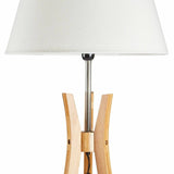 Darrahopens Home & Garden > Lighting LARGE BAMBOO TRIPOD FLOOR LAMP Linen Shade Modern Light Vintage Wooden Scandi