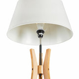 Darrahopens Home & Garden > Lighting LARGE BAMBOO TRIPOD FLOOR LAMP Linen Shade Modern Light Vintage Wooden Scandi