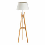 Darrahopens Home & Garden > Lighting LARGE BAMBOO TRIPOD FLOOR LAMP Linen Shade Modern Light Vintage Wooden Scandi
