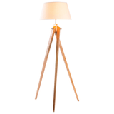 Darrahopens Home & Garden > Lighting Large Tripod Floor Lamp Linen Shade Modern Bamboo Wooden Retro Twist Light