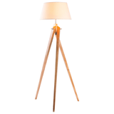 Darrahopens Home & Garden > Lighting Large Tripod Floor Lamp Linen Shade Modern Bamboo Wooden Retro Twist Light