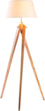 Darrahopens Home & Garden > Lighting Large Tripod Floor Lamp Linen Shade Modern Bamboo Wooden Retro Twist Light