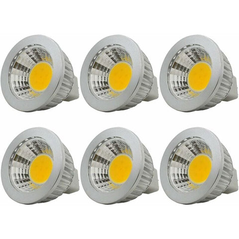 Darrahopens Home & Garden > Lighting > Light Bulbs 6 Units, Mr16/Gu5.3 Cob LED Bulb, 3W / 210Lm, Dc 12V, Warm White 2700K, Equivalent To 20W Halogen Bulb, Ø50X52, 90°