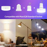 Darrahopens Home & Garden > Lighting > Light Bulbs Battery Operated Light Bulbs, 5000mAh Rechargeable Light Bulb Set of 2 with Remote, 3 Colors 10 Levels Dimmable Fabric Wireless Sconces Light Bulb with Timer for Bedroom Living Room
