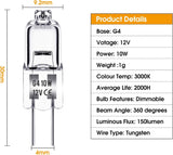 Darrahopens Home & Garden > Lighting > Light Bulbs G4 Halogen Lamps 10W 12V Warm White 20-pack Compatible Lighting Fixtures