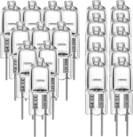 Darrahopens Home & Garden > Lighting > Light Bulbs G4 Halogen Lamps 20W 12V 20 Pack Warm White Bulbs