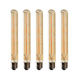 Darrahopens Home & Garden > Lighting > Light Bulbs LED Edison Filament Bulbs 6W E27 Warm White 5-Pack T225 Long Tube Design Yellow Glass