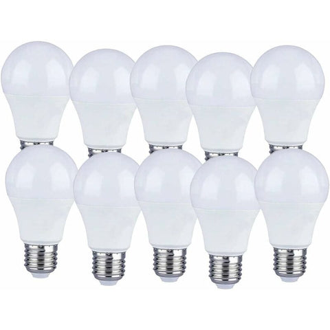 Darrahopens Home & Garden > Lighting > Light Bulbs Pack Of 10 Pack Of 10 E27 9W A60 LED Bulbs - Warm White Light 4200K - 806 Lumen