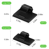 Darrahopens Home & Garden > Lighting > Lighting Accessories 100PCS Cable Clips Black, AIBOO Upgraded Wire Clips Adhesive with 50PCS Small Size & 50PCS Large Size Cable Straps, Mini Cable Wire Management for Handling Under Cabinet Lighting with Cords