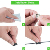 Darrahopens Home & Garden > Lighting > Lighting Accessories 100PCS Cable Clips Black, AIBOO Upgraded Wire Clips Adhesive with 50PCS Small Size & 50PCS Large Size Cable Straps, Mini Cable Wire Management for Handling Under Cabinet Lighting with Cords