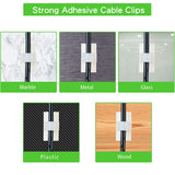 Darrahopens Home & Garden > Lighting > Lighting Accessories 100PCS Cable Clips White, AIBOO Upgraded Wire Clips Adhesive with 50PCS Small Size & 50PCS Large Size Cable Straps, Mini Cable Wire Management for Handling Under Cabinet Lighting with Cords
