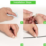 Darrahopens Home & Garden > Lighting > Lighting Accessories 100PCS Cable Clips White, AIBOO Upgraded Wire Clips Adhesive with 50PCS Small Size & 50PCS Large Size Cable Straps, Mini Cable Wire Management for Handling Under Cabinet Lighting with Cords