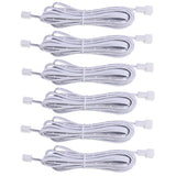 Darrahopens Home & Garden > Lighting > Lighting Accessories Extension Cables 9.84FT LED Under Cabinet Puck Lighting, 2-Pin Male and Female Cable Connector Extension Cords for Led Puck Lights with White Cords (6 Pack) 2-PIN ONLY