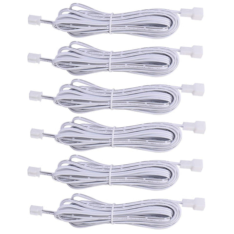 Darrahopens Home & Garden > Lighting > Lighting Accessories Extension Cables 9.84FT LED Under Cabinet Puck Lighting, 2-Pin Male and Female Cable Connector Extension Cords for Led Puck Lights with White Cords (6 Pack) 2-PIN ONLY