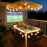 Darrahopens Home & Garden > Lighting > Lighting Accessories Football Shaped LED String Light, Warm Yellow Soft Glow, Cozy Decoration for Bedroom and Party. Battery Powered, 1.5 Meters with 10 Lights.