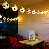 Darrahopens Home & Garden > Lighting > Lighting Accessories Football Shaped LED String Light, Warm Yellow Soft Glow, Cozy Decoration for Bedroom and Party. Battery Powered, 1.5 Meters with 10 Lights.
