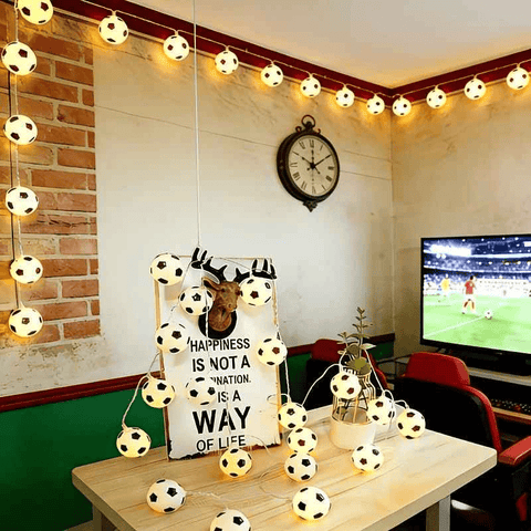 Darrahopens Home & Garden > Lighting > Lighting Accessories Football Shaped LED String Light, Warm Yellow Soft Glow, Cozy Decoration for Bedroom and Party. USB Powered, 3 Meters with 20Lights.