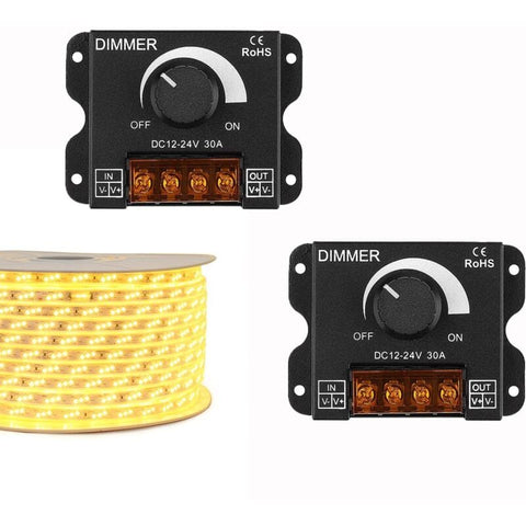Darrahopens Home & Garden > Lighting > Lighting Accessories LED ROtary LED Dimmer Switch Dimming Controller Dc 12V-24V 30A Pwm Dimmer Knob For Adjusting Brightness(2 Pack)