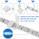 Darrahopens Home & Garden > Lighting > Lighting Accessories RGB LED Strip Connector Kit 30pcs 4Pin 10mm Solderless for SMD 5050 with 20 Gapless 5L 5T Contacts