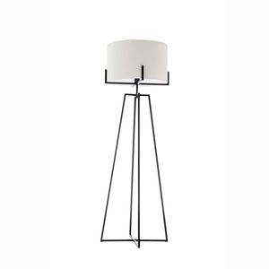 Darrahopens Home & Garden > Lighting Modern Dimmable Floor Lamp w/ Linen Shade Designer Lighting - Matte Black