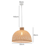 Darrahopens Home & Garden > Lighting Natural Hand Woven Bamboo Dome Pendant Lamp Hanging Light Rattan Style