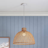 Darrahopens Home & Garden > Lighting Natural Hand Woven Bamboo Dome Pendant Lamp Hanging Light Rattan Style