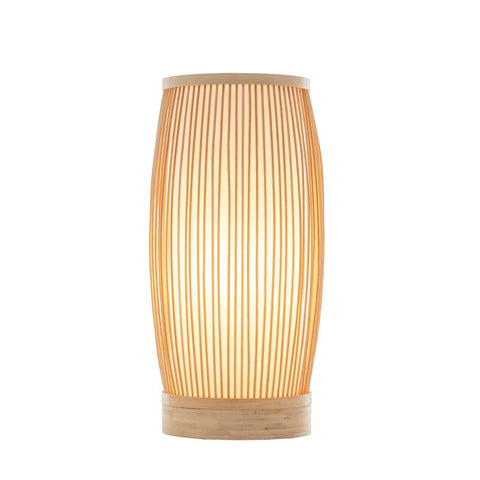 Darrahopens Home & Garden > Lighting Natural Woven Bamboo Cylinder Table Lamp Light Shade Boho Tropical Coastal