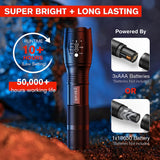Darrahopens Home & Garden > Lighting > Night Lights & Ambient Lighting 2-Pack High-Powered LED Flashlight with 500m Long Range - Zoomable Focus & Waterproof Tactical Torch - Durable Aluminum Alloy