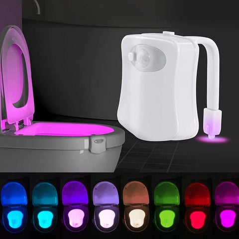 Darrahopens Home & Garden > Lighting > Night Lights & Ambient Lighting 8-Color LED Toilet Night Light - Universal Fit Smart Motion Activated Bathroom Bowl Light, Multi-Color Cycle & Fixed Mode