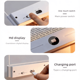 Darrahopens Home & Garden > Lighting > Night Lights & Ambient Lighting Black LED Flat Panel Reading Light with 99m Timer 3 Color Modes Stepless Dimming Rechargeable Eye Protection Book Light for Bedside Dormitory Local Standard