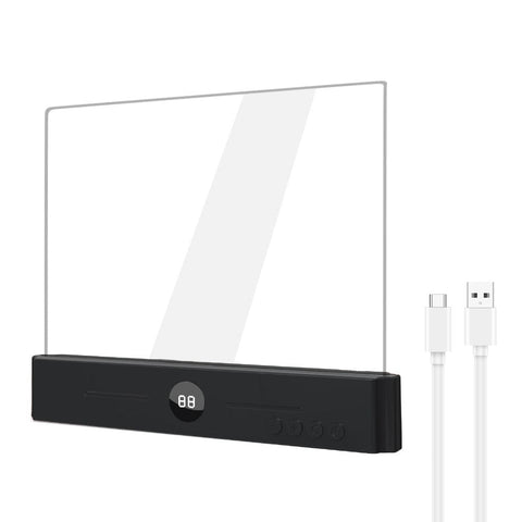 Darrahopens Home & Garden > Lighting > Night Lights & Ambient Lighting Black LED Flat Panel Reading Light with 99m Timer 3 Color Modes Stepless Dimming Rechargeable Eye Protection Book Light for Bedside Dormitory Local Standard
