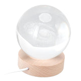 Darrahopens Home & Garden > Lighting > Night Lights & Ambient Lighting Crystal Ball Night Light Wired Button Switch Round 3D Decorative Crystal Ball with Base for Home Galactic System Warm Light In Australia - Darrahopens