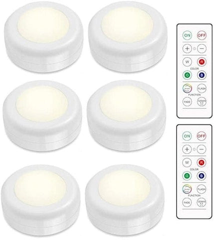 Darrahopens Home & Garden > Lighting > Night Lights & Ambient Lighting LED spotlight set - 6 stylish lights with dimming function and 2 practical remote controls - Night lights with colour change - Lights with remote controls - Suitable for kitchens, bedrooms, etc.